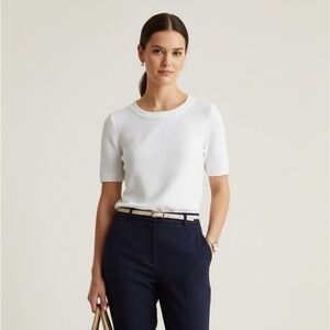 Banana Republic Cream Textured Top